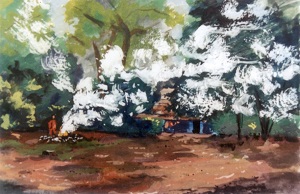 Smoke - morning in winter